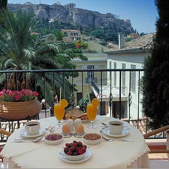Roof Garden. Adrian Hotel in Plaka, Athens Town.