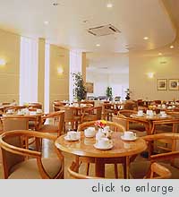 Breakfast area. Jason Inn Hotel in Thissio, Athens Town.