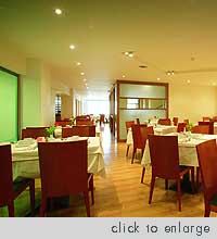 Breakfast room. Jason Prime Hotel in Plaka, Athens Town.