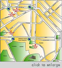 Map. King Jason Hotel in Keramikos, Athens Town.