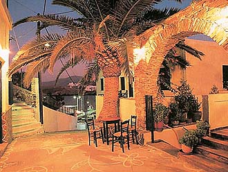 Porto Klaras Hotel in Loutra, Kythnos island, Greece. Only 30 metres from the beach