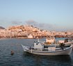 view of the port of Naxos Town
