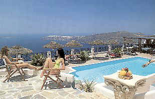 by the pool
