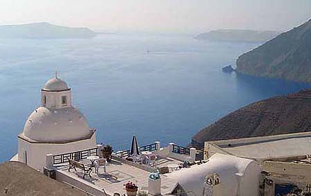 santorini caldera view