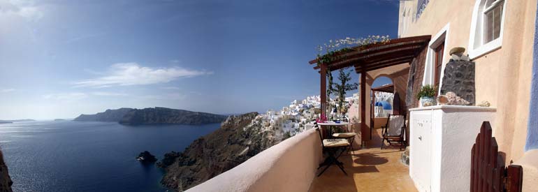 Deep Blue in Santorini Island - caldera view from the veranda