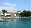 The small port and castle in Nafpaktos Town