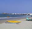 Distant view of Naxos Town from Saint George beach