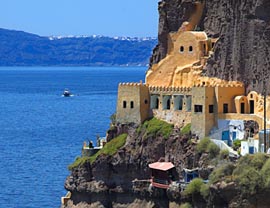Partial view of Amoudi, the port of Oia