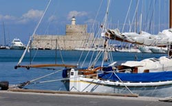 The capital of Rhodes island in the Dodecanese