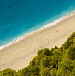 Sandy beaches in the Ionian islands