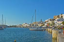 Partial view of Naxos Town and the marina