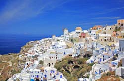 Santorini island in Cyclades, Greece