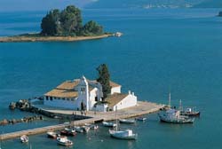 Pontikonissi, the famous islet of Corfu